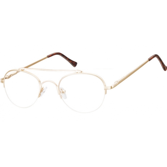 Okulary oprawki korekcyjne metalowo-żyłkowe Okrągłe 786D ciemne złote 